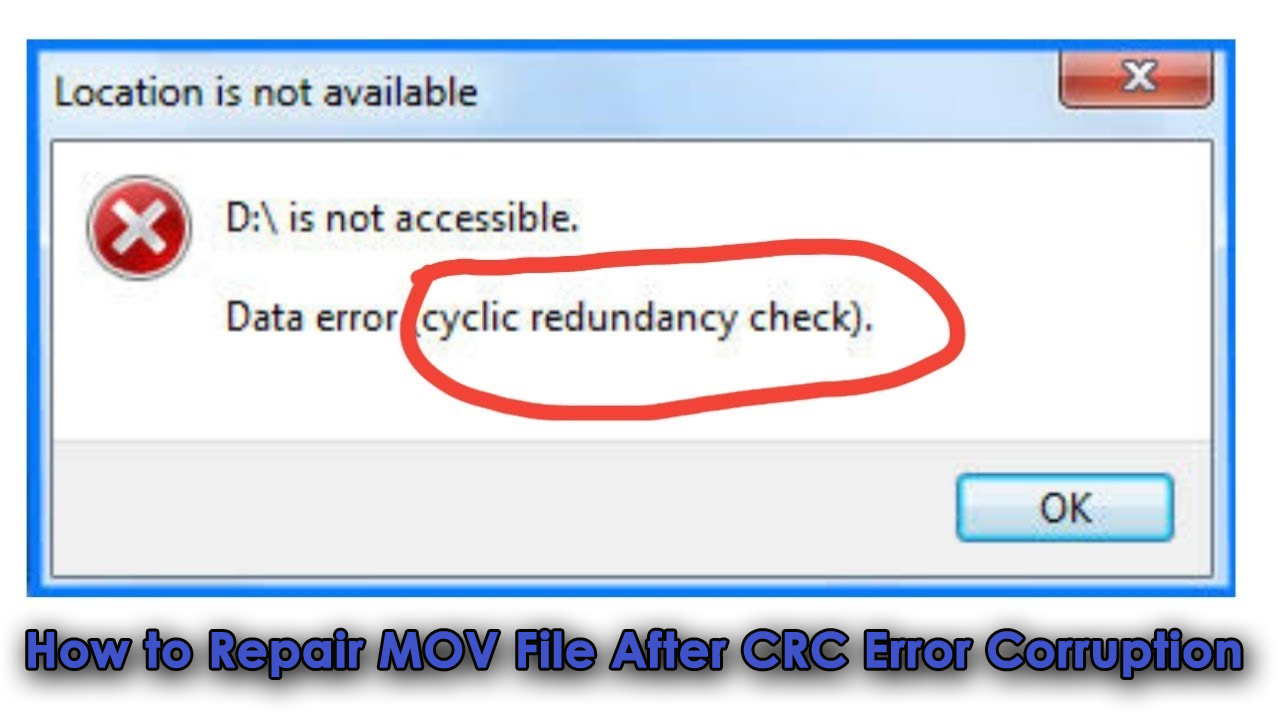 fix cannot copy data error cyclic redundancy check