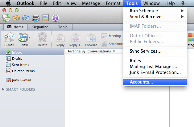 how to add a new account to outlook mac