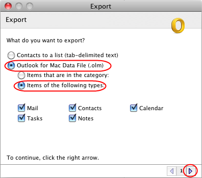 outlook for mac 2015 export problems