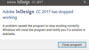 opening a file crashes indesign cc 2017